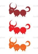 Colorful Bull Silhouette Vector Stock Ilya Katz