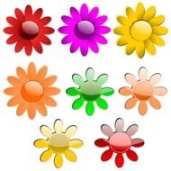 digital flowers on the white background