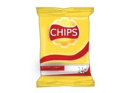 painted yellow chips packaging