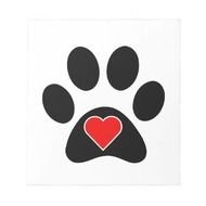 Dog Paw Print Heart N10