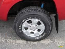 Picture of the car's wheel on a road