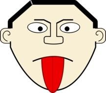 cartoon face with sticking tongue out