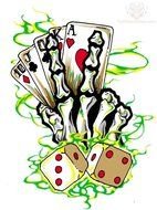 Poker Cards And Dice Tattoos