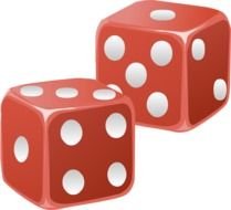 red dice on a white background