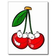 Cute Silly Cartoon Character Cherries Cherry Postcards