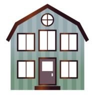 icon of striped house