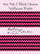 Clip art of Pink And Black Chevron Border