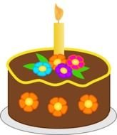 Chocolate Birthday Cake Clip Art N14