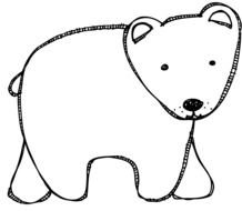 cartoon Polar Bear, outline