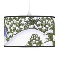 Winter Pine Tree Forest Covered In Snow Pendant Lamps