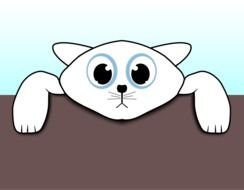 drawn white cartoon cat