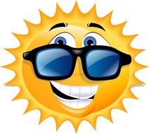 funny sun in sunglasses as a graphic illustration