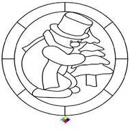 Christmas Stained Glass Coloring Pages N4