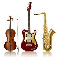 Electric Guitar Violin Sachs Tidal Current Design Element Vector