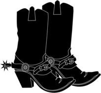 Black Cowboy Boots Clip Art N2