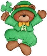 teddy bear in green suit