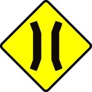 caution sign for bridge