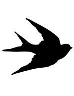 black silhouette of swallow