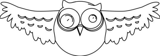 Black And White Cartoon Owl N7
