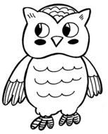 painted wise owl in coloring book