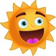 Happy Face Sun Clip Art drawing