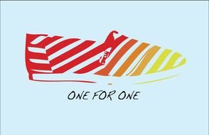 red and white striped shoes