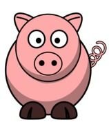 Cartoon 3D Pig clipart