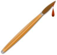 drawn paintbrush on the black background