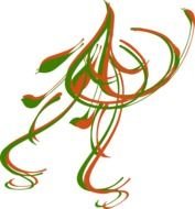Orange And Green Swirls Clip Art