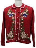 Cotton Ramie Blend Button Front Longsleeve Ugly Christmas Sweater