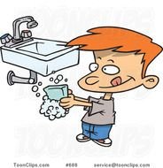 Cartoon Washing Hands With Soap