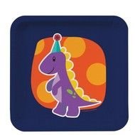 Little Dino 7 Inch Square Cake Dessert Plates 8 Ct