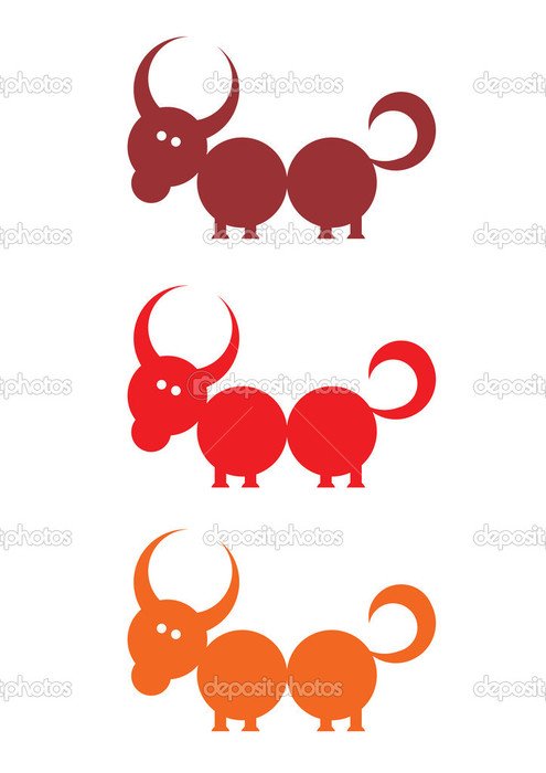 Colorful Bull Silhouette Vector Stock Ilya Katz