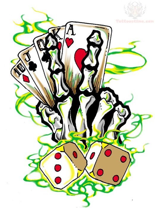 Poker Cards And Dice Tattoos
