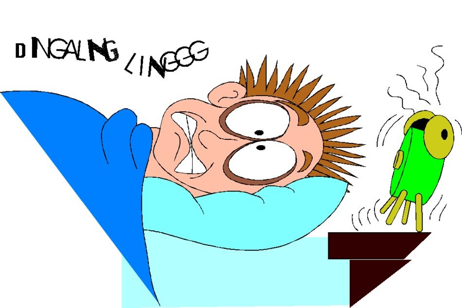 Someone Waking Up From Bed drawing