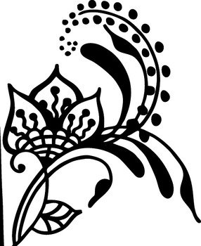 Henna Flower Vine Silhouette
