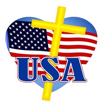 Christian Cross And American Flag Clip Art