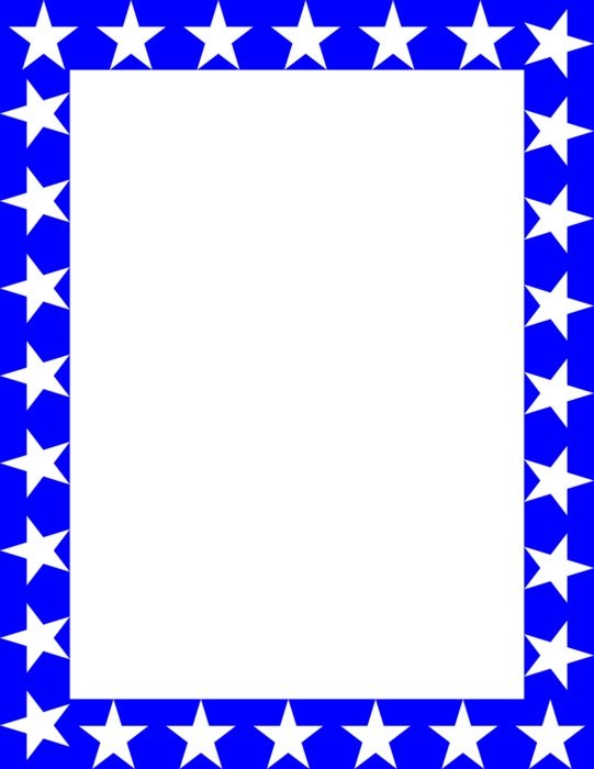 Blue Star Border Clip Art N10