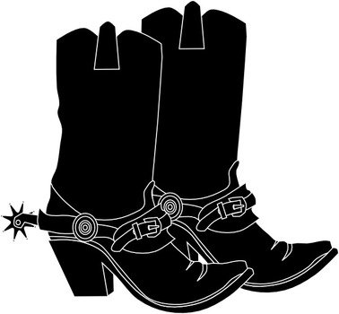 Black Cowboy Boots Clip Art N2