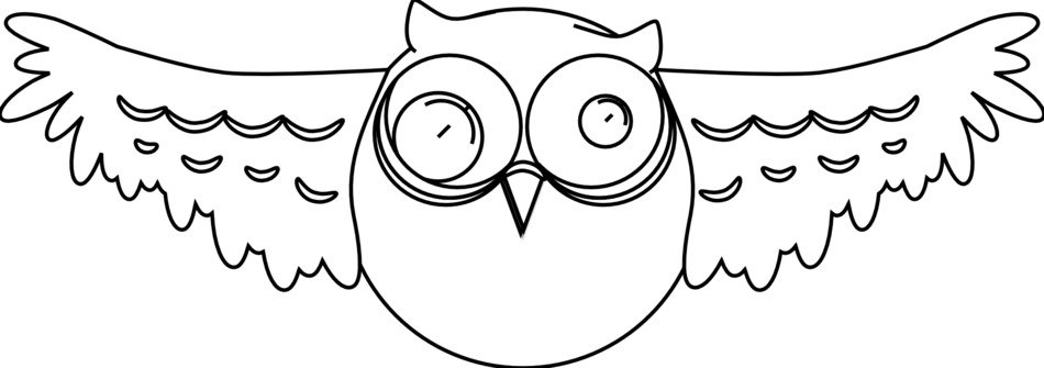 Black And White Cartoon Owl N7
