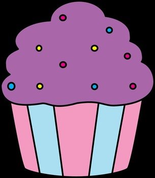 With Sprinkles Clip Art Image Purple Cupcake Colorful