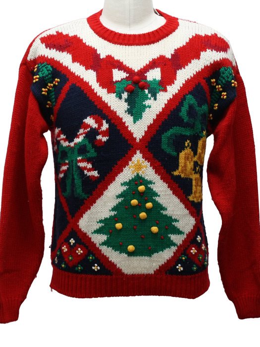 Red Longsleeve Pullover with Christmas print