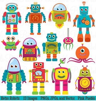 Retro Robot Clip Art N4