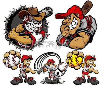 Baseball Player Cartoon Character