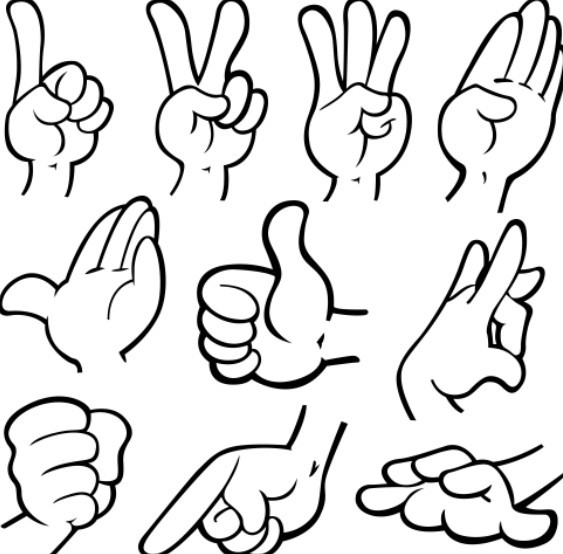 Hand Gestures Clip Art N2 free image download