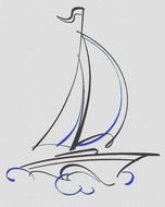 sailboat on the water as a graphic illustration