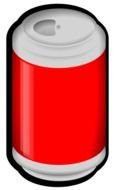 painted red soda can