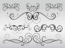 clip art with flourish spirals