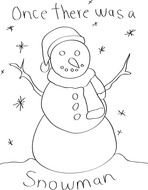 Snowman card Clip Art drawing