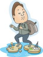 Immigrant boy drawing